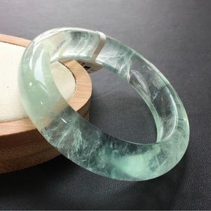 Fresh Jelly Green Natural Fluorite Crystal Bangle Women Lucky Crystal Bracelets